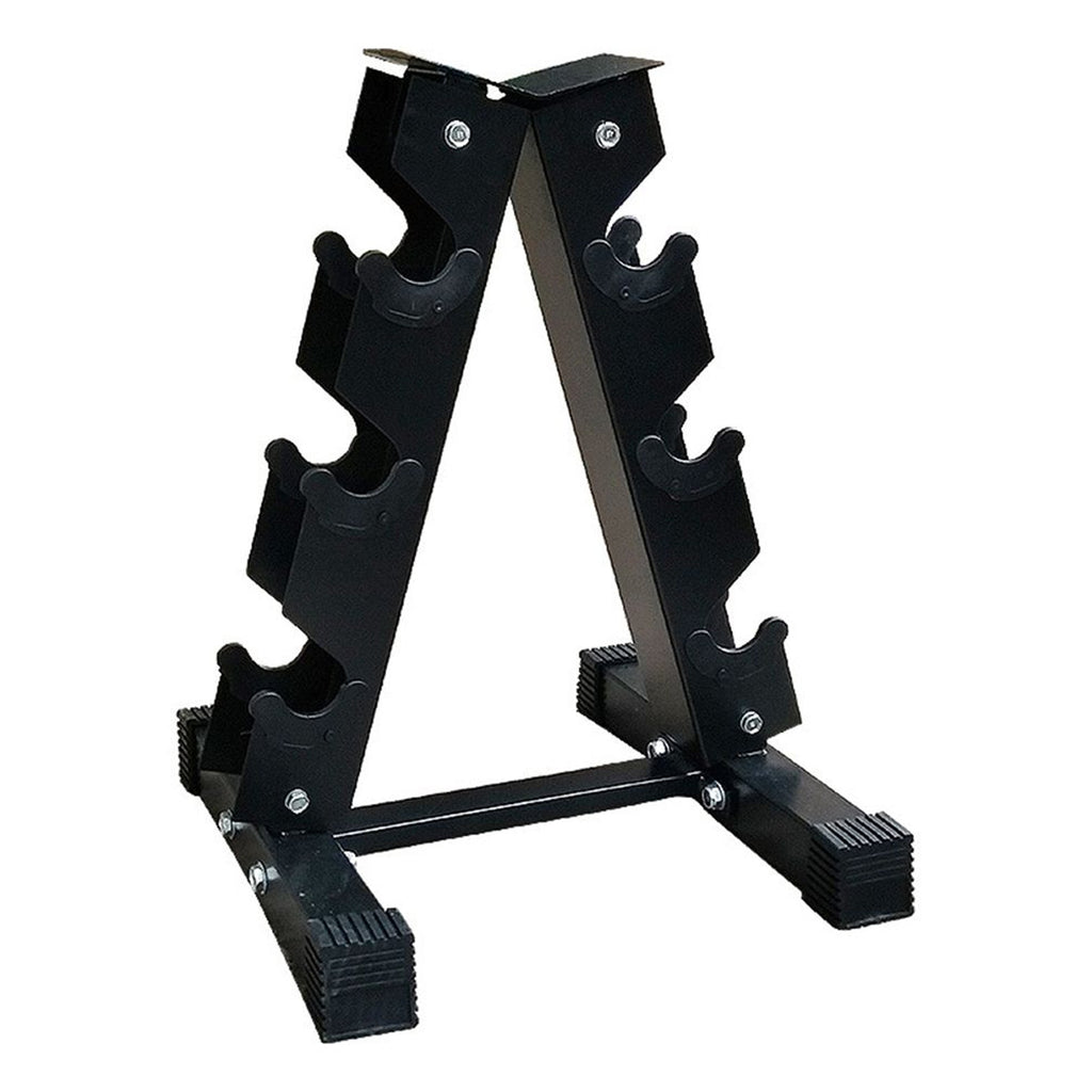 Hex Dumbbell Set with 3-Tier Tree Rack & Optional Bench – Rubber Coated Anti-Roll Weights for Home Gym