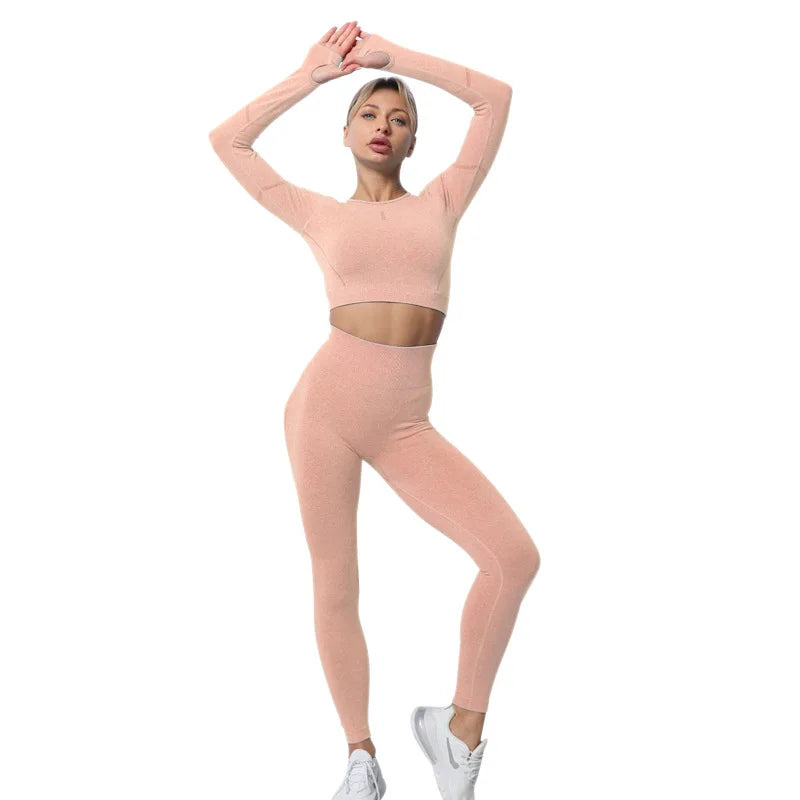 Workout 2 Piece Workout Crop Top Set Clothing Womens Fitness Apparel Sports Set Women Yoga Set Gym Wear